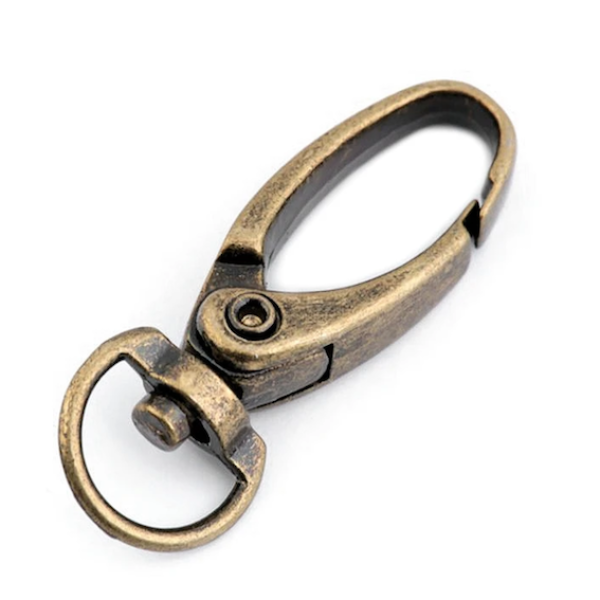 Taschenkarabiner für Kordel Altmessing - 10 mm